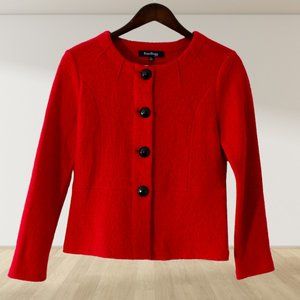 Red Evan Picone Sweater Jacket